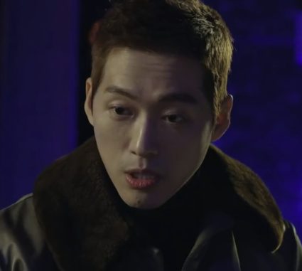 Nam Goong Min wears a ripstop jacket with a shearling fur collar